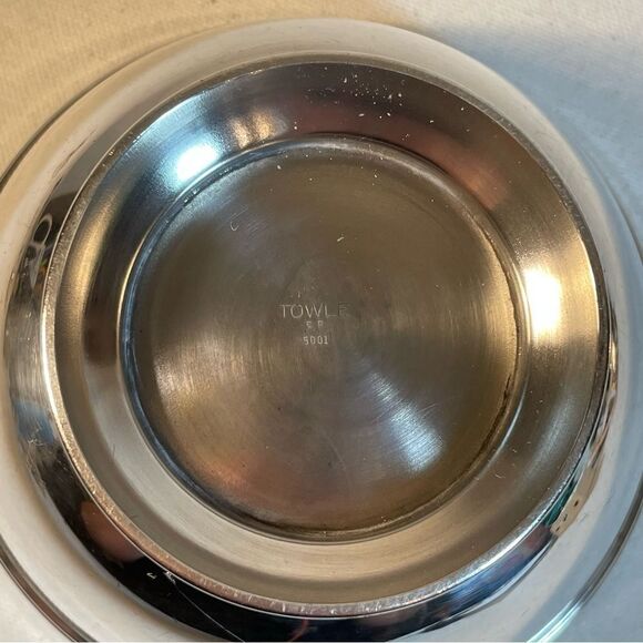 Towle Silver Plated Rich Blue Enamel Bowl 5" EP 5001 Mid 20th Century - Picture 12 of 16